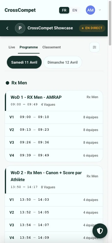 Scores live mobile CrossCompet